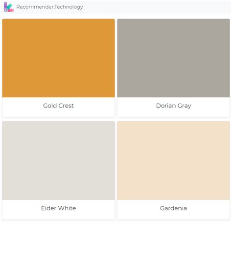 gardenia colour chart.